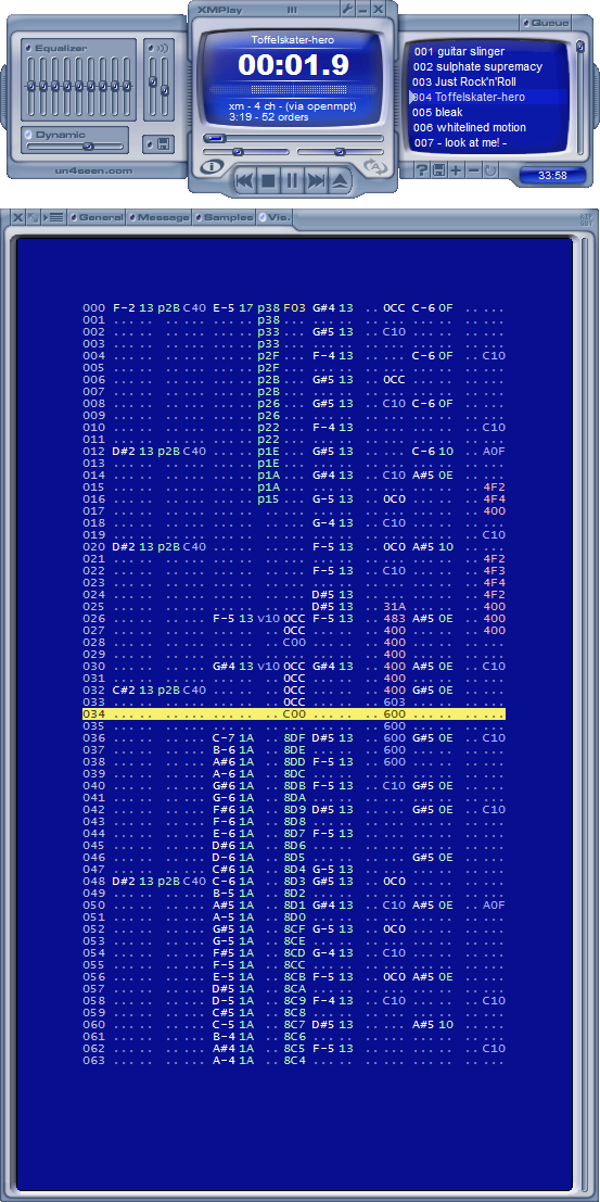 xmp-openmpt screenshot